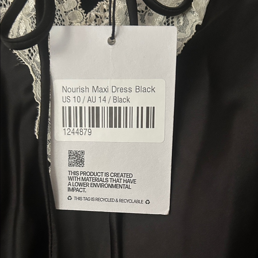 NWT Black and Cream Lace Maxi Dress - Picture 8 of 10